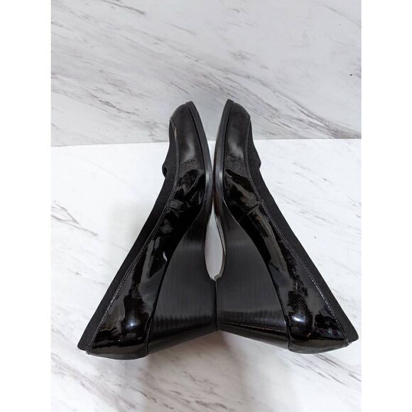 Ellen Tracy Women's Black Reagan Patent Leather Fabric 2.5" Wedge Heel Size 8M - Picture 3 of 9